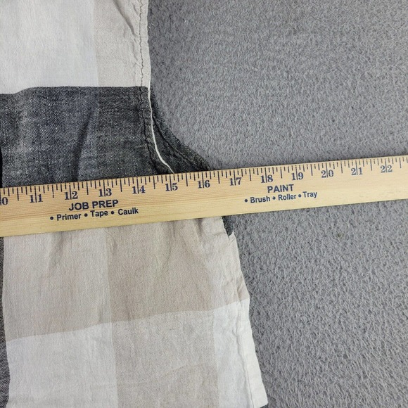 Chadwicks Of Boston Shirt Womens Medium Beige White Plaid Linen Blend Sleeveless - Picture 6 of 9